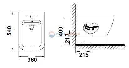 Биде Gala Emma Square 27360 напольное
