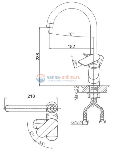 Смеситель D&K Venice Baciano DA1032401 для кухни Смеситель D&K Venice Baciano DA1032401 для кухни