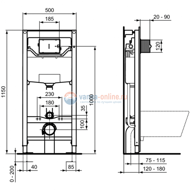Промо-комплект TESI 3 в 1 с унитазом T0079V3 TESI, сиденьем и крышкой T3527V3 TESI и инсталляцией R020467 PROSYS 120 M Промо-комплект TESI 3 в 1 с унитазом T0079V3 TESI, сиденьем и крышкой T3527V3 TESI и инсталляцией R020467 PROSYS 120 M