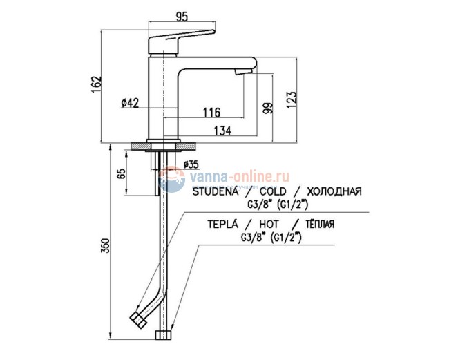 Смеситель для раковины Rav-Slezak Colorado CO128.5, хром Смеситель для раковины Rav-Slezak Colorado CO128.5, хром