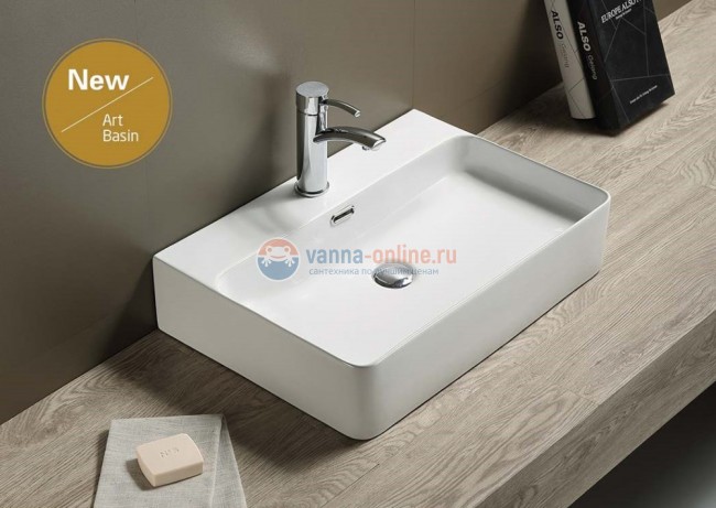 Раковина CeramaLux Серия N D 1338 накладная, белый Раковина CeramaLux Серия N D 1338 накладная, белый