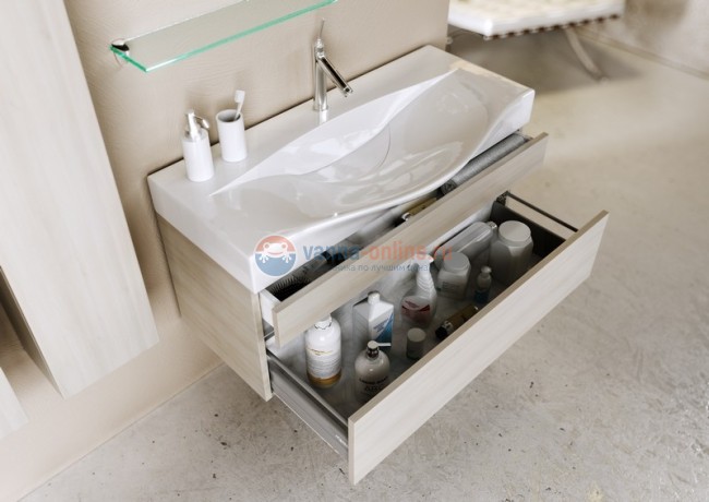 Тумба с раковиной Aqwella Bergamo 80 Ber.01.08/W подвесная, белый