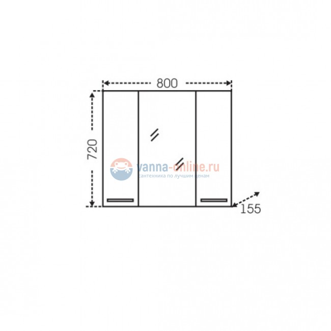 Зеркальный шкаф СаНта Родос 80 106017, с подсветкой