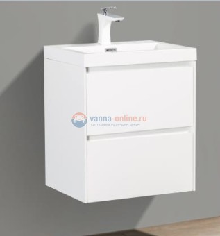 Тумба с раковиной Belbagno Pietra Mini PIETRA MINI-500-2C-SO-BL 50 см, белый глянцевый ( Bianco Lucido)