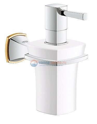 Дозатор для жидкого мыла Grohe Grandera 40627IG0, хром/золото