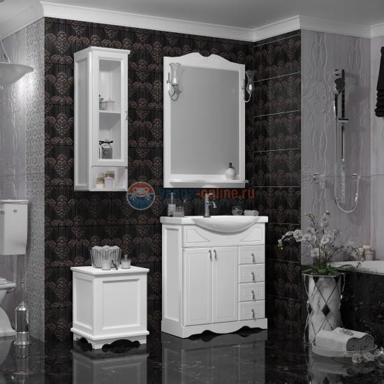  Зеркало со светильниками Клио 75 Opadiris Белый матовый