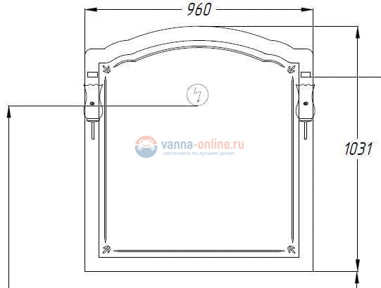 Зеркало Opadiris Лоренцо 100, белый без патины