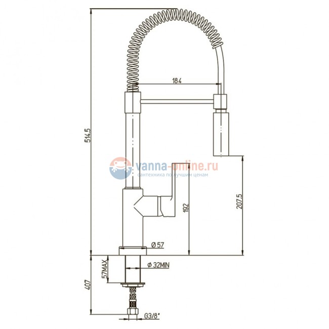 Смеситель для кухни Paini Le Mans гибкий излив Смеситель для кухни Paini Le Mans гибкий излив