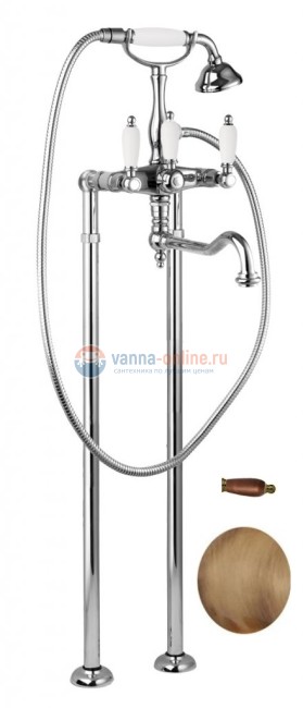 Смеситель Cezares First VDP2-02-Nc цвет бронза, ручки орех