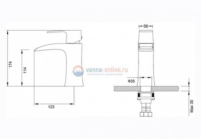 Смеситель Timo Lumi 4261/00F chrome для раковины Смеситель Timo Lumi 4261/00F chrome для раковины