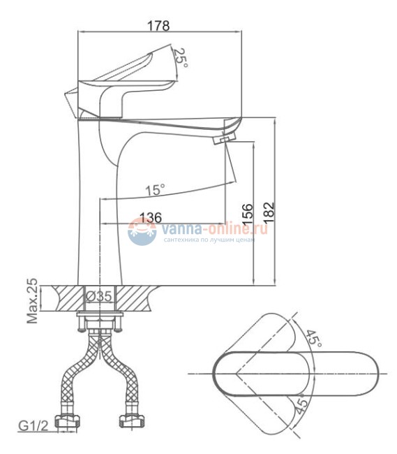 Смеситель D&K Venice Baciano DA1032601 для раковины Смеситель D&K Venice Baciano DA1032601 для раковины