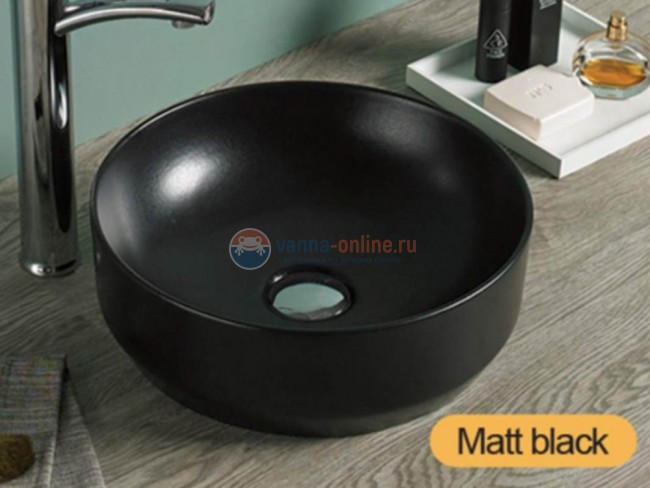 Раковина CeramaLux Серия NC 7078 DMB накладная, черная матовая Раковина CeramaLux Серия NC 7078 DMB накладная, черная матовая