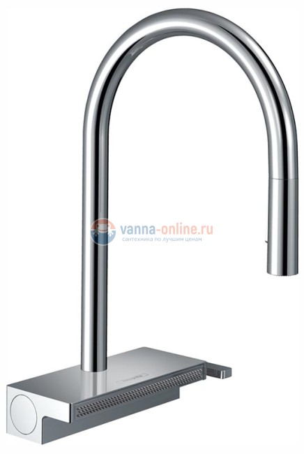 Кухонный смеситель Hansgrohe Aquno Select M81, 73831000, с вытяжным изливом, 3 режима струи, хром