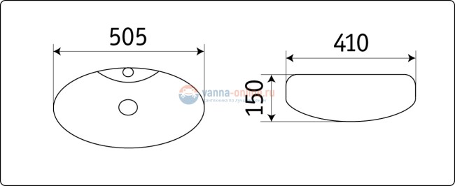 Раковина CeramaLux Серия N N 78197 накладная, белый Раковина CeramaLux Серия N N 78197 накладная, белый