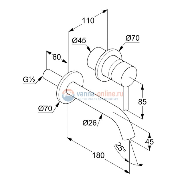 Смеситель Kludi Bozz 382443976 для раковины на 2 отверстия, излив 18 см, черный матовый
