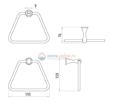 Полотенцедержатель Lemark Standard LM2135C, трапеция