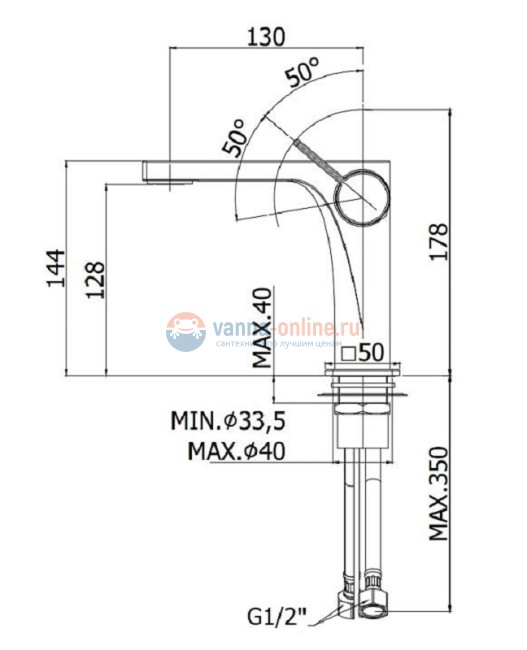Смеситель Paffoni Rock RO071CR для раковины без донного клапана Смеситель Paffoni Rock RO071CR для раковины без донного клапана