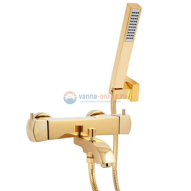 Смеситель для ванны Paini Lady с термостатом и аксессуаром, золото PVD Смеситель для ванны Paini Lady с термостатом и аксессуаром, золото PVD