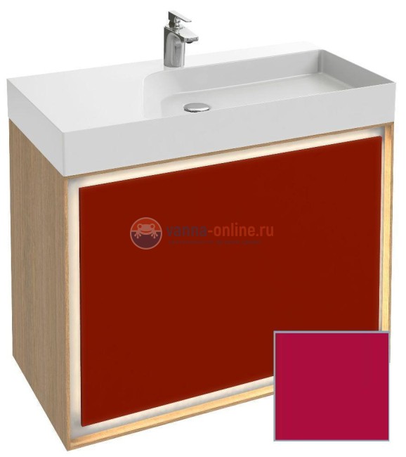 Тумба под раковину Jacob Delafon Rythmik Pure 90 см EB1771-R3, цвет малиновый глянцевый Тумба под раковину Jacob Delafon Rythmik Pure 90 см EB1771-R3, цвет малиновый глянцевый