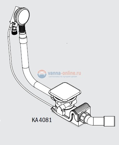 Слив-перелив Kaldewei мод. 4081, 6877.7202.0001 белый для ванн Conoduo, с функцией налива Слив-перелив Kaldewei мод. 4081, 6877.7202.0001 белый для ванн Conoduo, с функцией налива