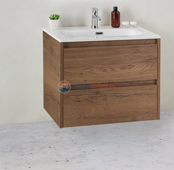 Тумба с раковиной Belbagno KRAFT 39-700/390-2C-SO-RT 70 cм подвесная с 2 ящиками, Rovere Tabacco