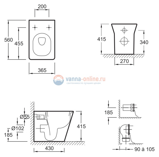 Унитаз Jacob Delafon Reve E4813-00 приставной с крышкой-сиденьем с микролифтом Унитаз Jacob Delafon Reve E4813-00 приставной с крышкой-сиденьем с микролифтом