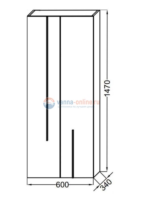 Пенал Jacob Delafon Nouvelle Vague 60 см, EB3048-274, цвет черный глянцевый Пенал Jacob Delafon Nouvelle Vague 60 см, EB3048-274, цвет черный глянцевый