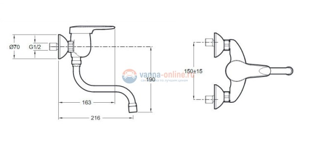 Смеситель Jacob Delafon KANDEL E659-CP для кухни Смеситель Jacob Delafon KANDEL E659-CP для кухни