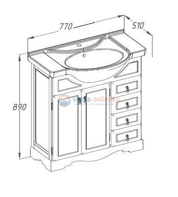 Тумба с раковиной Opadiris КЛИО 75, белый Тумба с раковиной Opadiris КЛИО 75, белый