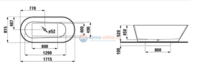 Ванна отдельностоящая Laufen из материала Sentec Kartell, 171.5 x 81.5 см, 2.2633.2.000.000.1 Ванна отдельностоящая Laufen из материала Sentec Kartell, 171.5 x 81.5 см, 2.2633.2.000.000.1
