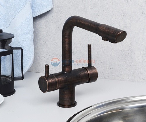 Смеситель WasserKRAFT A8047 для кухни под фильтр, темная бронза