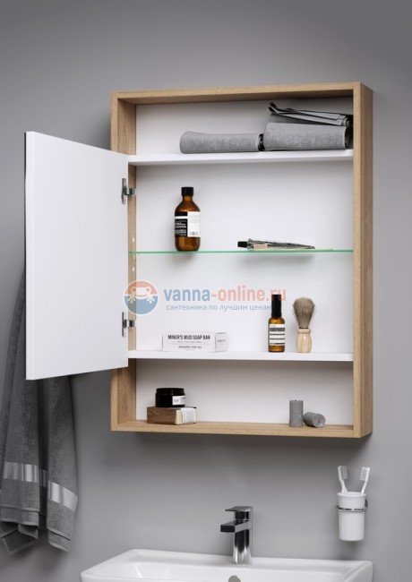 Зеркальный шкаф Aqwella Сити SIT0406DB 60x80 см настенный, дуб балтийский