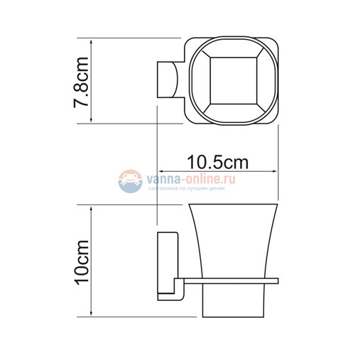 Стакан с держателем WasserKRAFT Leine 5028 Стакан с держателем WasserKRAFT Leine 5028