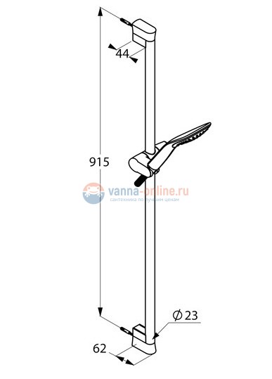 Душевой гарнитур 1S Kludi Fizz 6764087-00 штанга 90 см, черный матовый