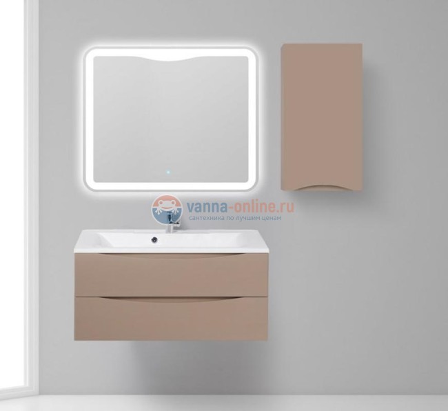 Шкаф подвесной BelBagno FLY-MARINO-750-1A-SC-CL-P-R, 40 х 30 х 75 см, Cappuccino Lucido/бежевый глянец, правосторонний