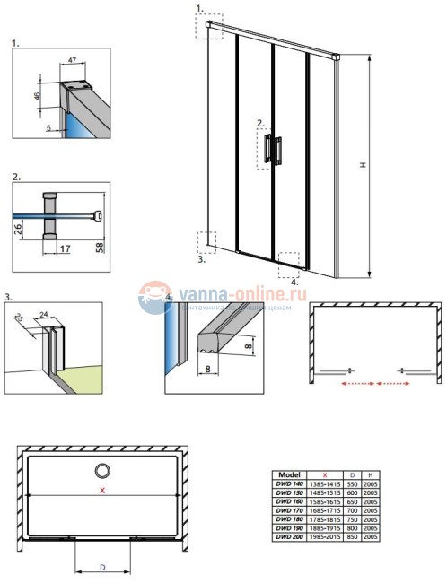Душевая дверь Radaway Idea DWD 170 387127-01-01, 170*200,5 см Душевая дверь Radaway Idea DWD 170 387127-01-01, 170*200,5 см