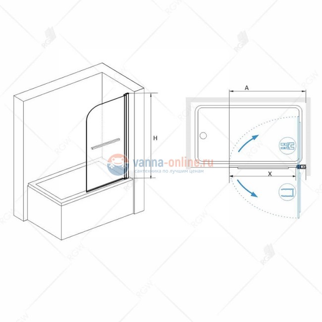 Шторка на ванну RGW SC-15, 06111508-11, 80 x 140 см стекло прозрачное, хром Шторка на ванну RGW SC-15, 06111508-11, 80 x 140 см стекло прозрачное, хром