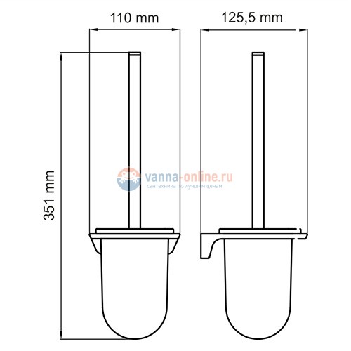 Ершик для унитаза WasserKRAFT Elbe 7227 Ершик для унитаза WasserKRAFT Elbe 7227