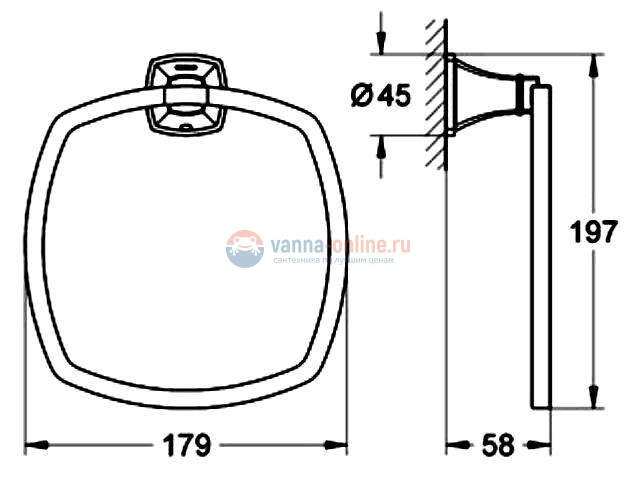 Полотенцедержатель Grohe Grandera 40630000, хром Полотенцедержатель Grohe Grandera 40630000, хром