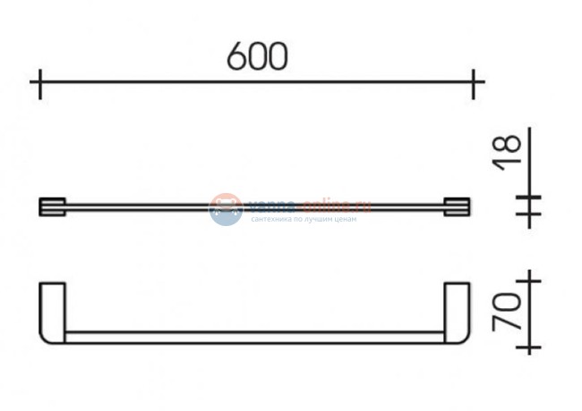 Полотенцедержатель Schein Allom 22811, 60 см Полотенцедержатель Schein Allom 22811, 60 см