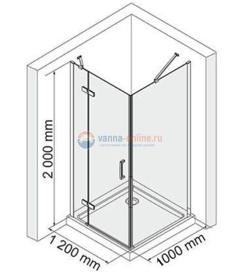 Душевая перегородка WasserKraft Aller 10H10-RP100 100 x 200 см с фиксатором Душевая перегородка WasserKraft Aller 10H10-RP100 100 x 200 см с фиксатором