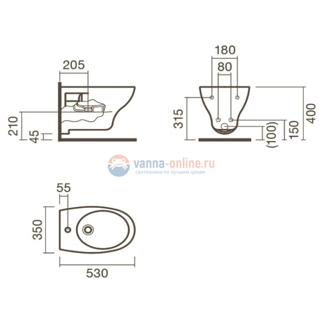 Биде подвесное Sanitana POP