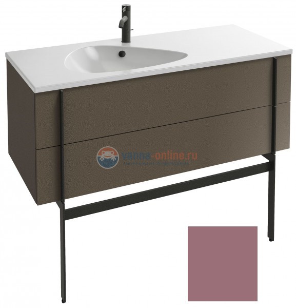 Тумба под раковину Jacob Delafon Nouvelle Vague 120 EB3035-G1B, 2 ящика, цвет - нежно-розовый глянцевый