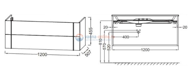 Тумба под раковину Jacob Delafon Nouvelle Vague 120 EB3035-M75, 2 ящика, цвет - малиновый матовый