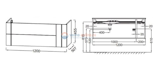 Тумба под раковину Jacob Delafon Nouvelle Vague 120 EB3036-M70, 3 ящика, цвет - телесный матовый