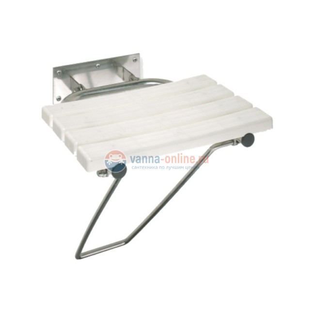 Откиднoe сидeнье для душа Bemeta Help 301102182 54.5 см c oпopной ножкой, хром матовый Откиднoe сидeнье для душа Bemeta Help 301102182 54.5 см c oпopной ножкой, хром матовый