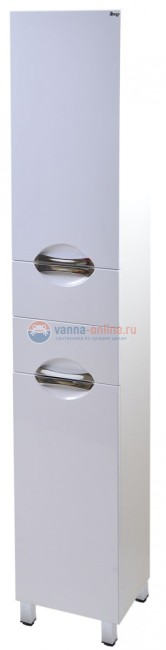 Пенал Emmy Милли 35 см, mel35penBdsp, напольный, 2 ящика, корзина, белый, левый/правый