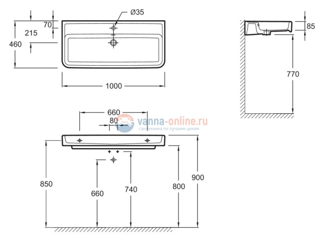 Раковина Jacob Delafon Replay E4491-00, 100 х 46 см