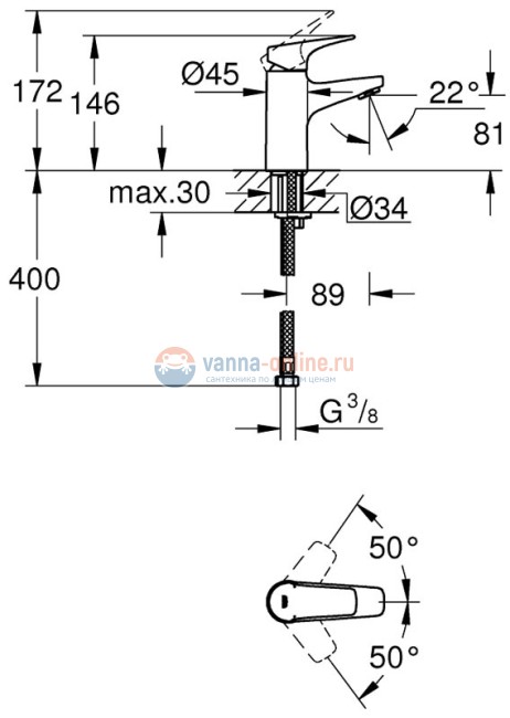 Смеситель для раковины Grohe BauFlow 23752000