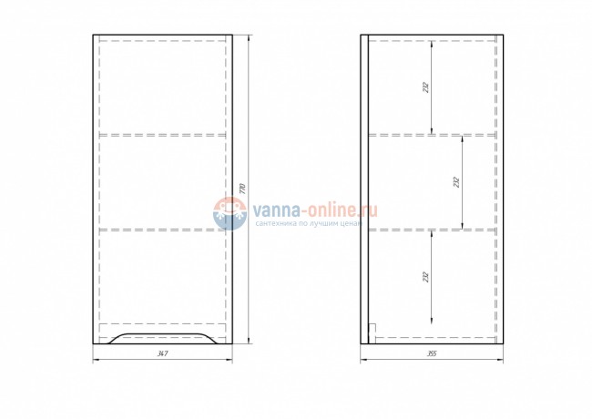 Пенал Dreja QL 35 правый, белый лак